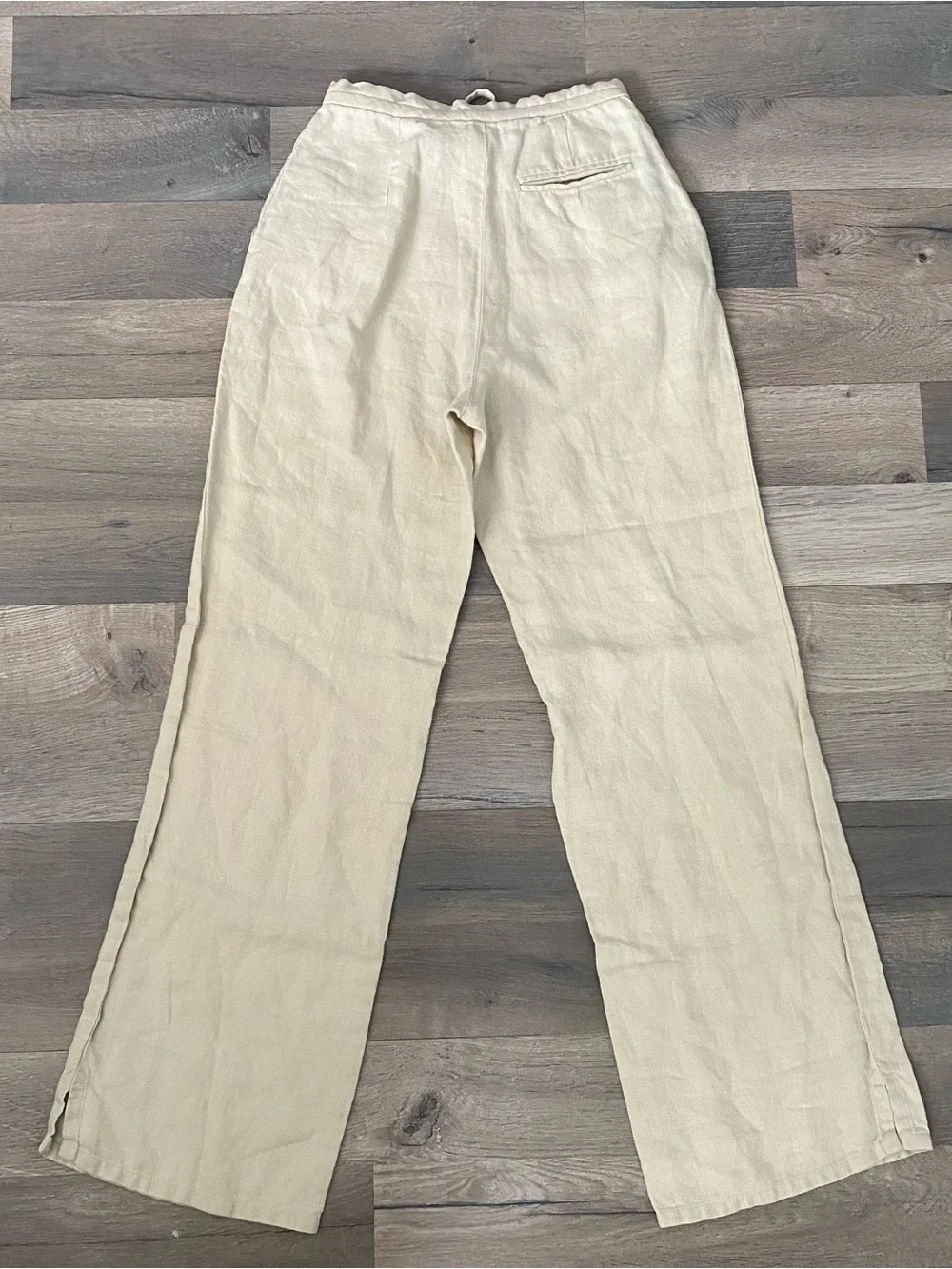 Vintage Banana Republic Cream 100% Linen Drawstring Pants Size 0